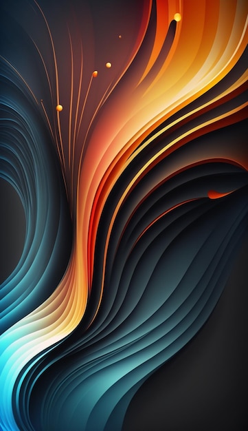 A colorful abstract background with a blue and orange swirls.