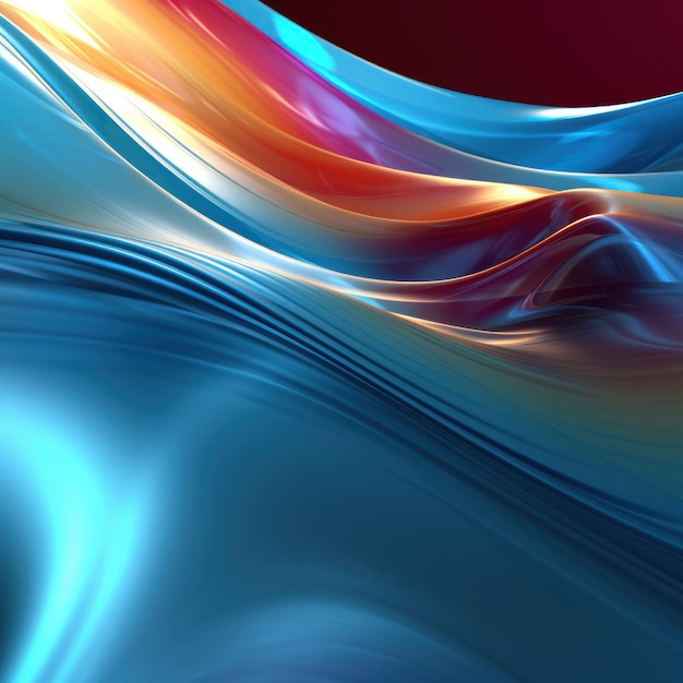 A colorful abstract background with a blue and red wave design.