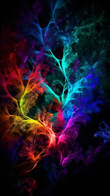 Colorful abstract background with colorful lines in 3d