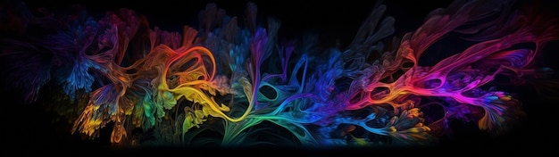 Colorful abstract background with colorful lines in 3d