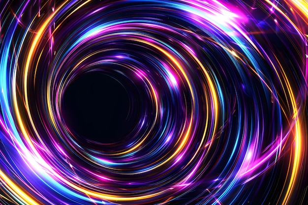 a colorful abstract background with a colorful swirl like circle and a black background