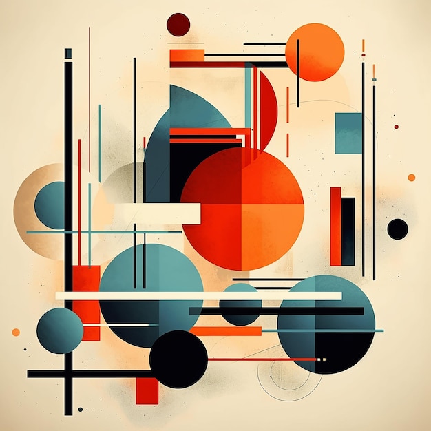 a colorful abstract background with different colored circles and a red and orange circle