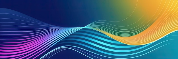 A colorful abstract background with flowing wave patterns in warm and cool tones Generate AI