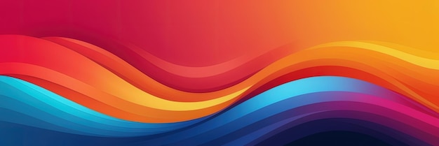 A colorful abstract background with flowing wave patterns in warm and cool tones Generate AI