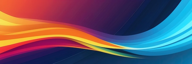 A colorful abstract background with flowing wave patterns in warm and cool tones Generate AI