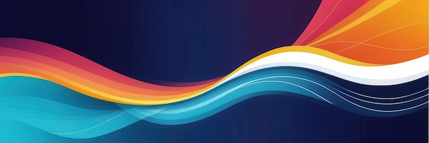 A colorful abstract background with flowing wave patterns in warm and cool tones Generate AI