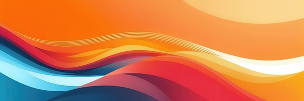 A colorful abstract background with flowing wave patterns in warm and cool tones Generate AI