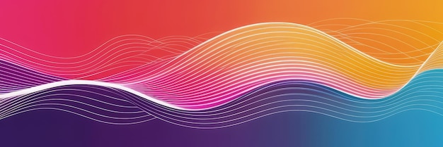 A colorful abstract background with flowing wave patterns in warm and cool tones Generate AI