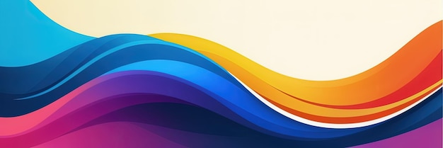 A colorful abstract background with flowing wave patterns in warm and cool tones Generate AI