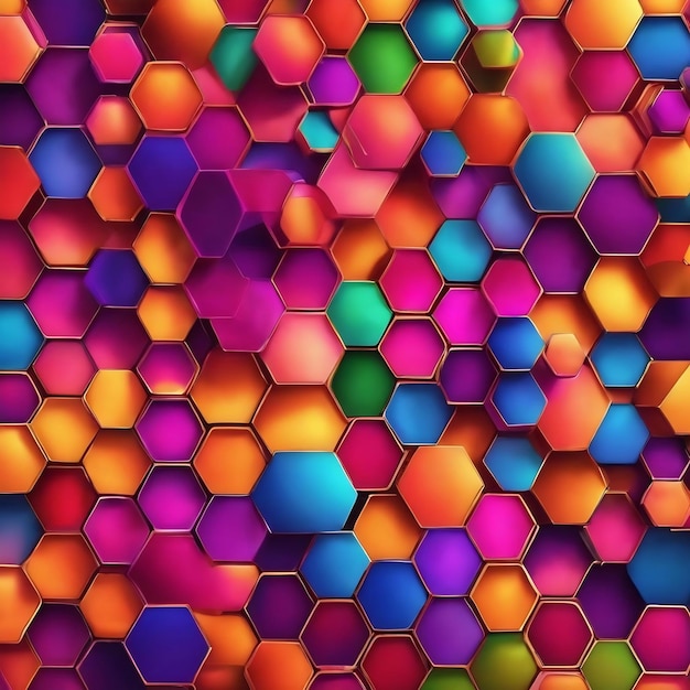 Colorful abstract background with hexagons gradient mesh include