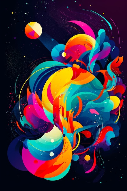 Colorful abstract background with lot of different colored shapes and colors on it Generative AI