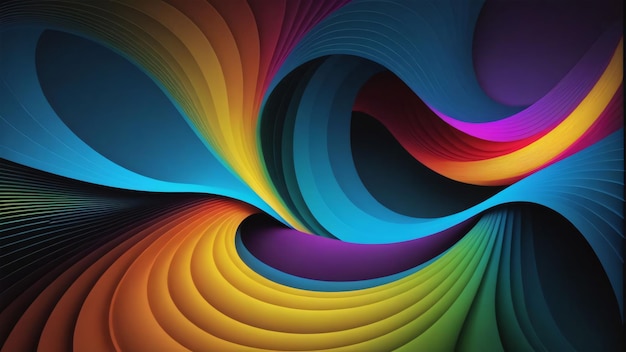 a colorful abstract background with a rainbow colored wave