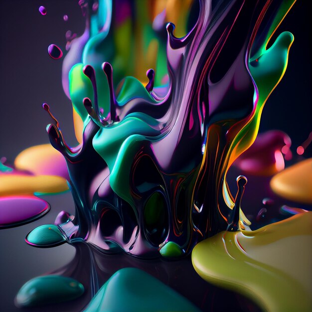 Colorful abstract background with splashes generative ai illustration