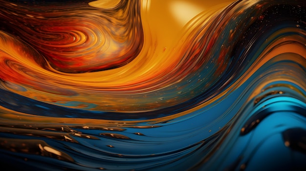 A colorful abstract background with a swirl of liquid.