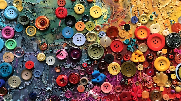 Colorful abstract background with various buttons