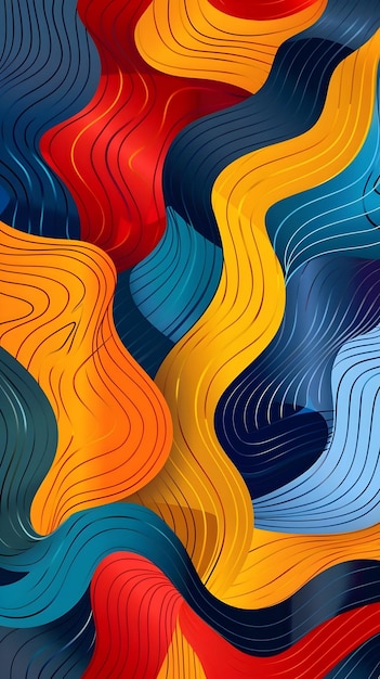 Colorful abstract background with wavy lines