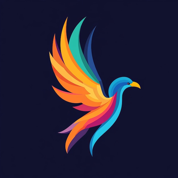 Colorful abstract bird logo design