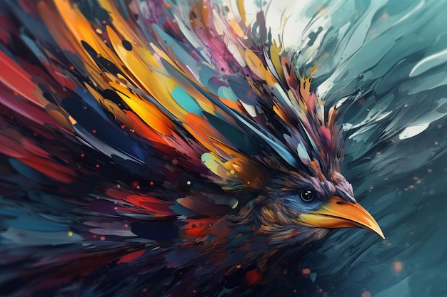 Colorful abstract bird vivid Generate Ai