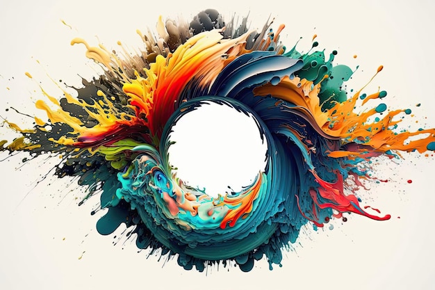 Colorful Abstract circle liquid motion flow explosion Generative Ai