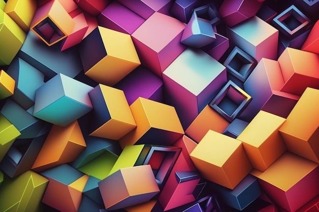 Colorful abstract cube background