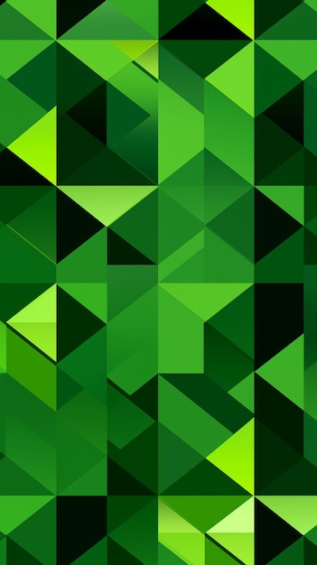 a colorful abstract design of a green geometric background