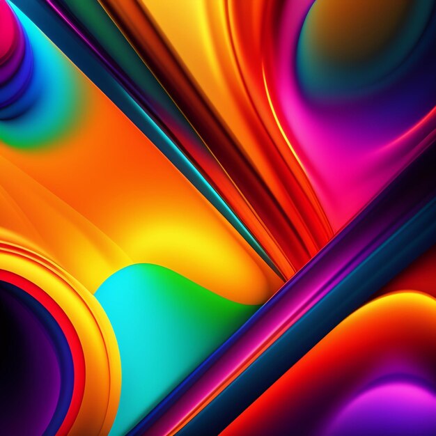 A colorful abstract design with a black background.