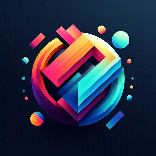 a colorful abstract design with the letter l on it