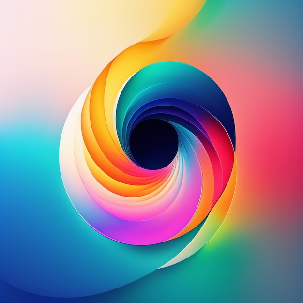 A colorful abstract design with a spiral design.