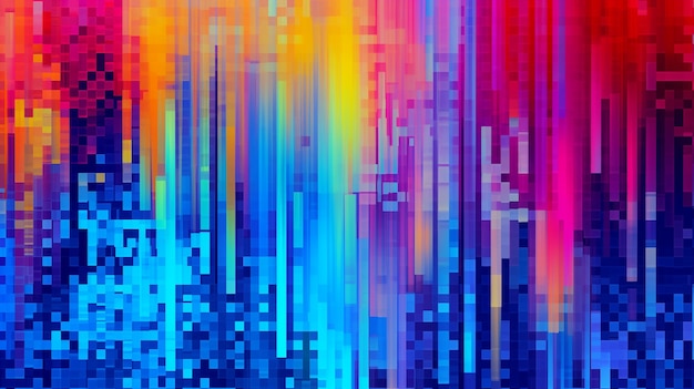 Photo colorful abstract digital art with vibrant vertical lines and dynamic color gradients