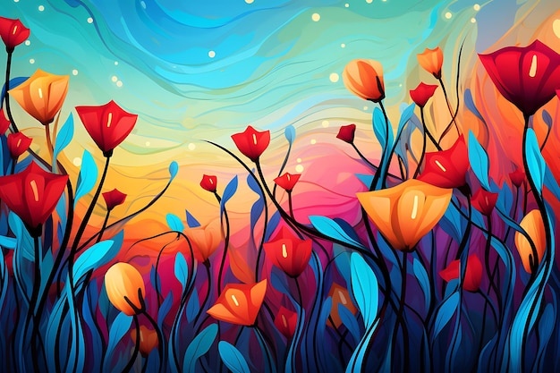 Colorful abstract floral background