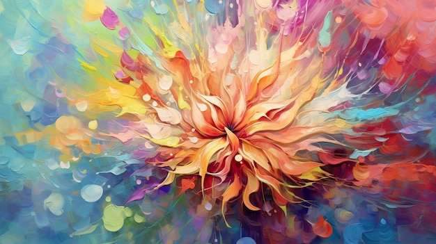 Colorful abstract flower art Generative AI