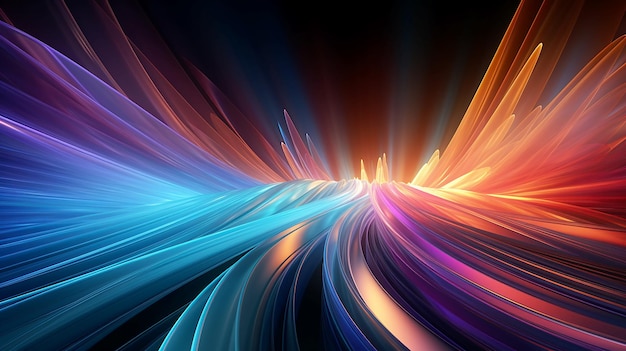 Colorful abstract gradient glowing stripes and structures artistic background for design of visual projects banners Created with AI