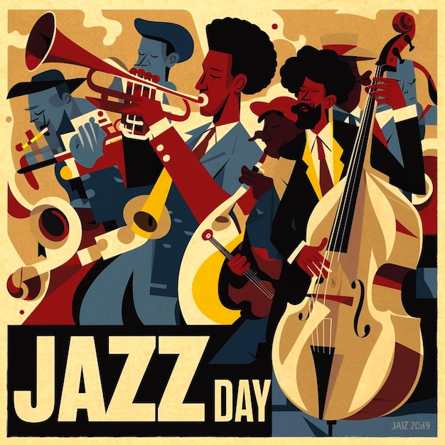 A colorful abstract illustration celebrating Jazz Day