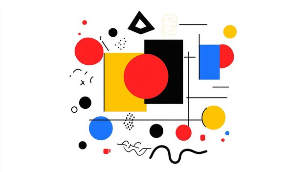 Photo a colorful abstract illustration of a square and a yellow box