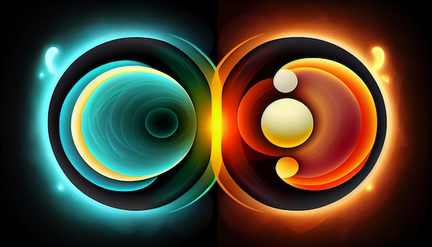 A colorful and abstract image of circles and circles.