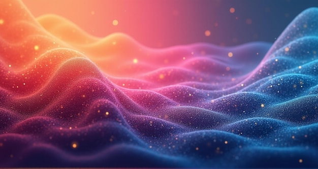 a colorful abstract image of a desert with a purple and pink background