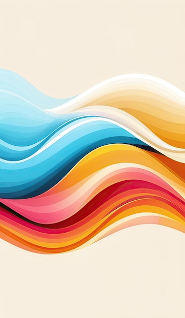 Colorful abstract image featuring smooth wave shapes in a gradient scheme Generate AI