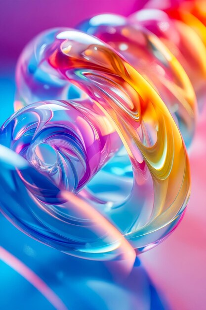 Colorful abstract image of glass spiral