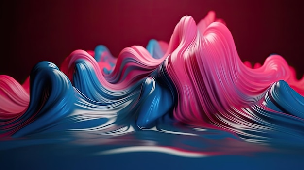 A colorful abstract image of a liquid and a blue and pink liquid.