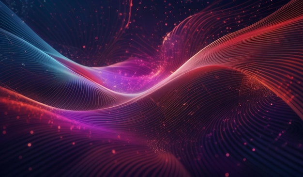 a colorful abstract image of a purple and red wave