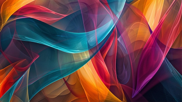 a colorful abstract image of a rainbow colored wave