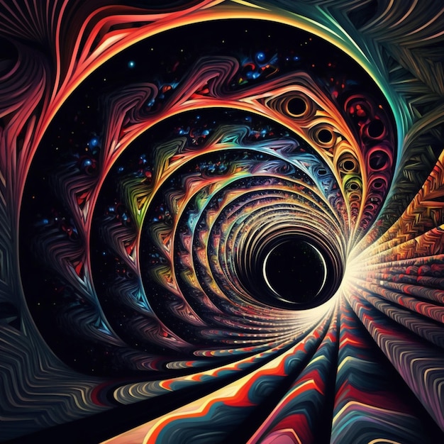 A colorful abstract image of a spiral with the word mind on it.