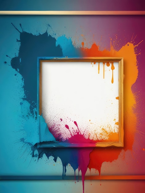 a colorful abstract image of a square with a square frame