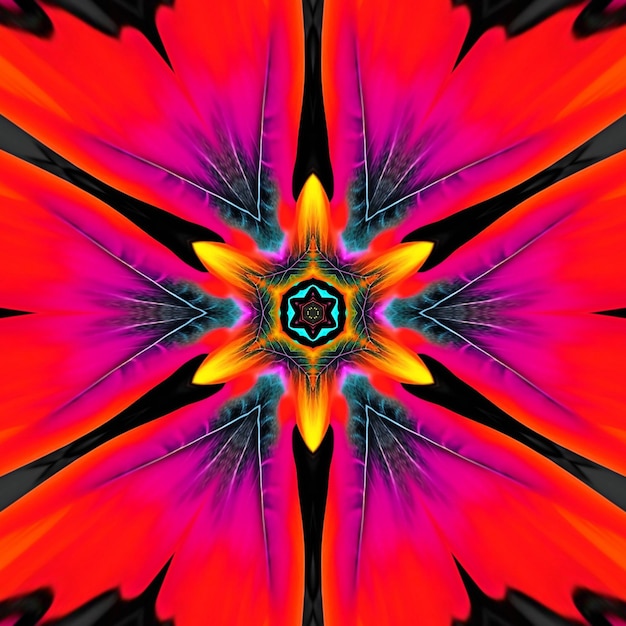 A colorful abstract image of a starburst