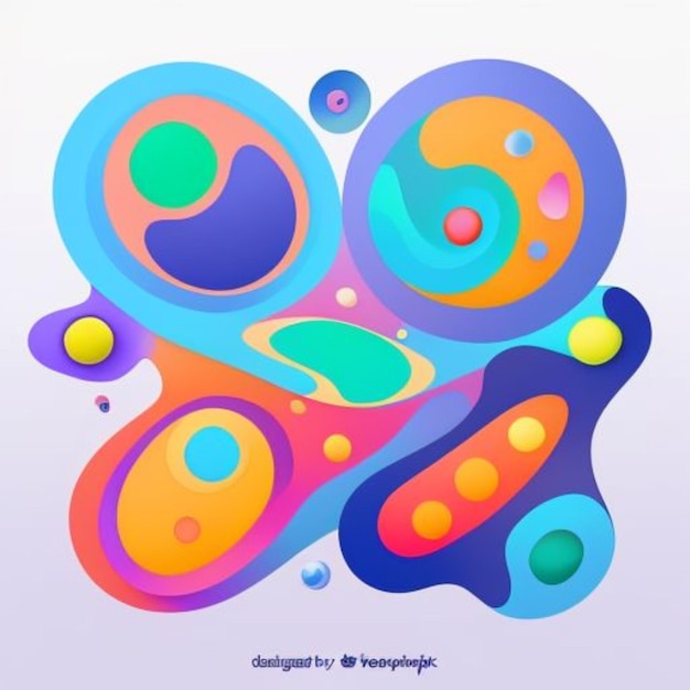 Colorful abstract images of oil drops on water Colored circles and waves as a concept of scientific