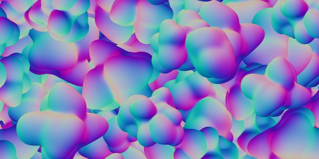 Colorful abstract liquid Gradient geometric pattern gradient 3d illustration