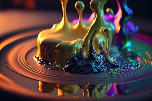 Colorful Abstract liquid wallpaper with vibrant colors Generative AI