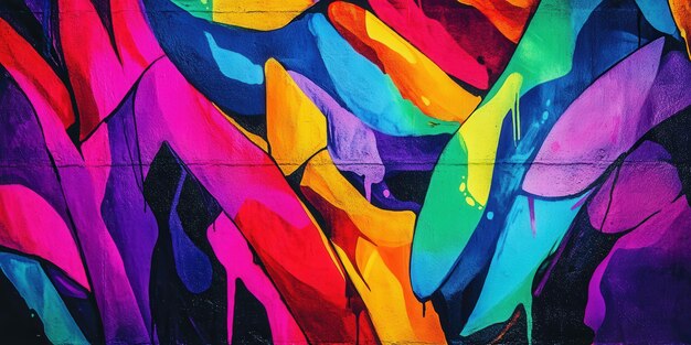 Photo colorful abstract mural in an urban environment during daylight