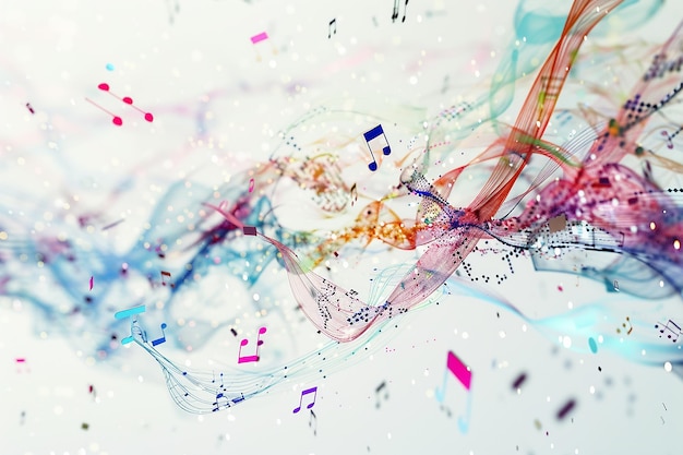 Photo colorful abstract music background with neural network