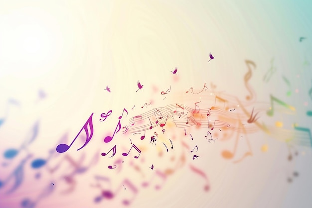 Colorful abstract notes music background